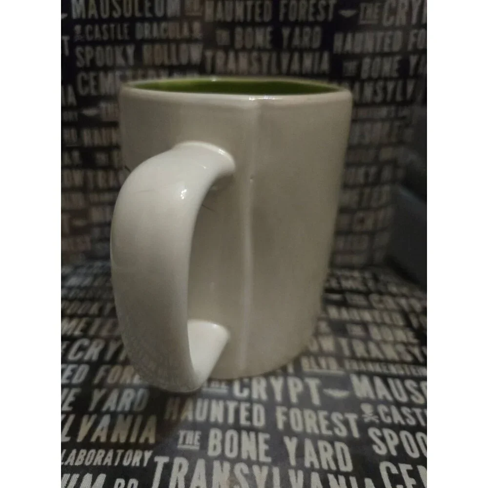 Rae Dunn Halloween Bewitched Coffee Mug Green Interior